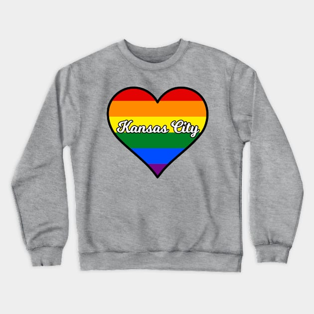 Kansas City Gay Pride Heart Crewneck Sweatshirt by fearcity